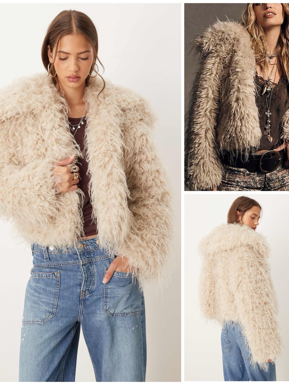 𝓯𝓹 Free People ~ Moonlight Glam Faux Fur Jacket